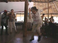 Phil shows off his dance moves, Abene in the Casamance region of Senegal, January 2006