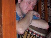 It's all too much for Colin. Barrowburn, Northumberland, September 2005 (Photo Tim Hogan)
