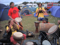 Camping at The Big Green Gathering, Somerset, August 2003