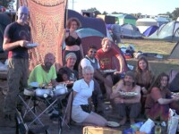 Happy campers at The Big Green Gathering, Somerset, August 2003