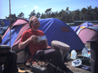 Camping at The Big Green Gathering, Somerset, August 2003