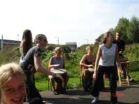 Bekki dancing for 'The Big ITV Clean Up', Hodgkin Park, Benwell, Newcastle, 17th September 2006
