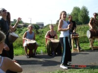 Bekki dancing for 'The Big ITV Clean Up', Hodgkin Park, Benwell, Newcastle, 17th September 2006