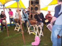Performing at the Ceilidh Gall Gallowa' festival at Knockengorroch in Galloway, Scotland, May 2005