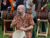 Drummed Up drumming circle at Middlesbrough Mela, 15th July 2007