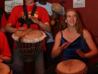 Drummed Up performing at Street Beats, Newcastle, 24th July 2004