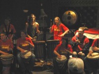 Drummed Up performing at Street Beats, Newcastle, 24th July 2004