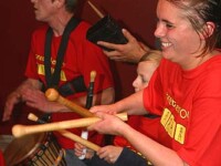 Drummed Up performing at Street Beats, Newcastle, 24th July 2004